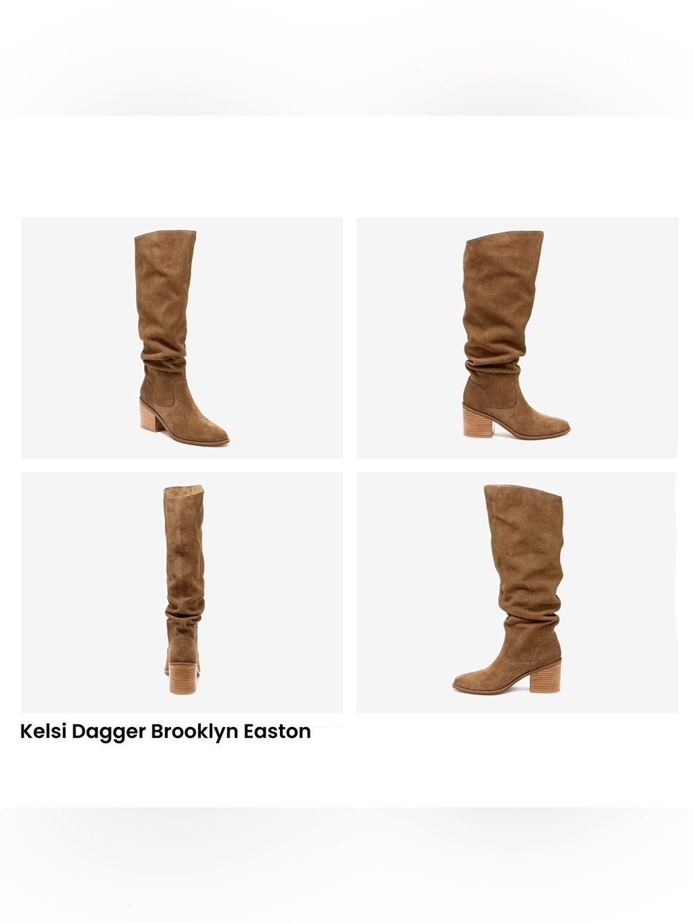 Kelsi Dagger Suede Slouch Knee Boots - Taupe Brown